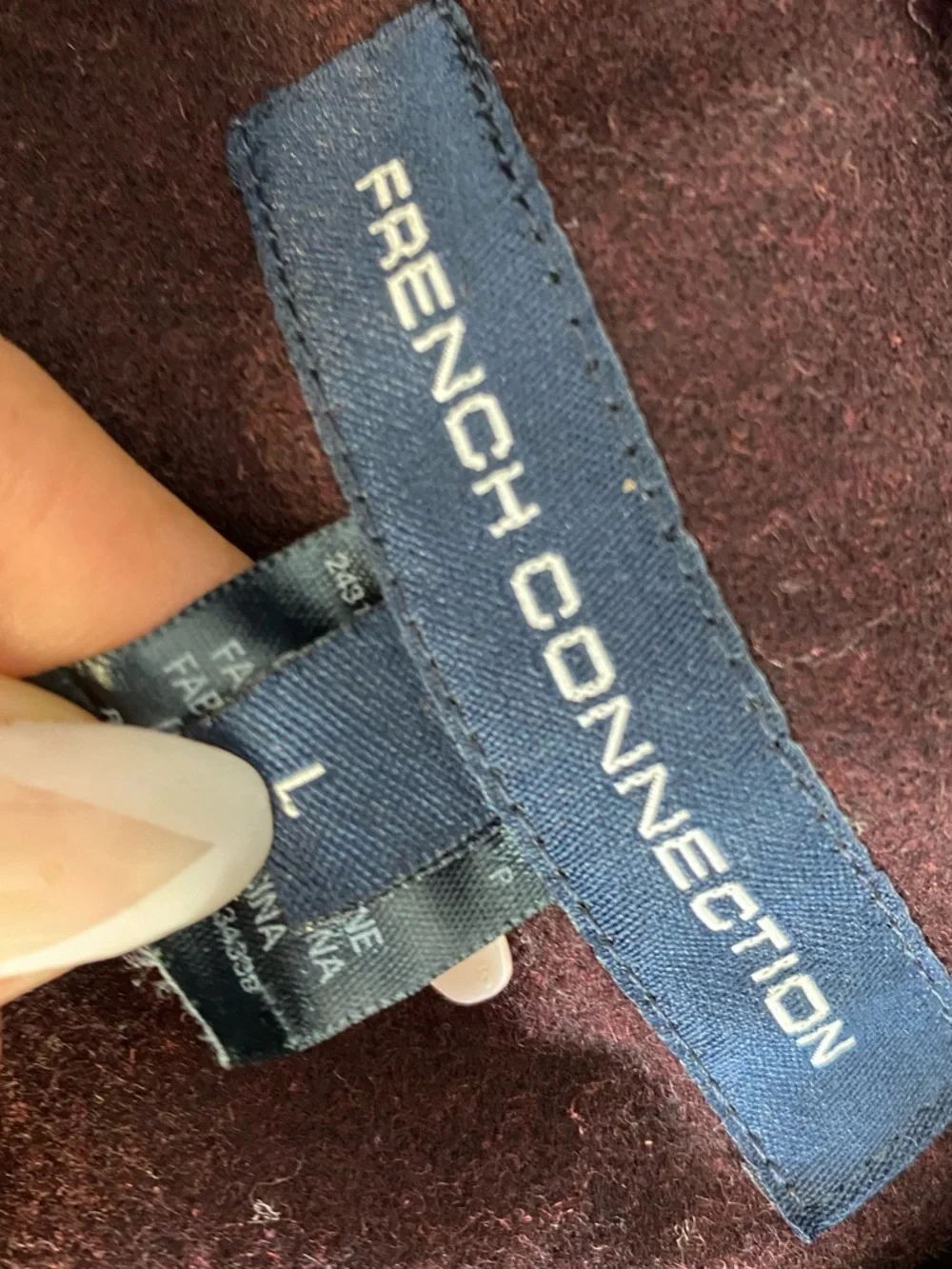 French Connection Deep Burgundy Asymmetrical Pea Coat - Picture 14 of 14